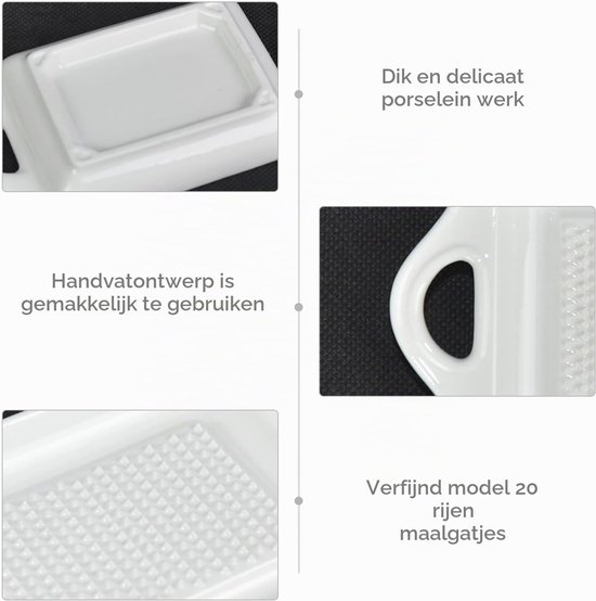 Handmatige Gembermolen met Schoonmaakborstel en Keramisch Bord - Ideaal voor Gember, Knoflook en Specerijen (6.8*11cm) — afbeelding 2