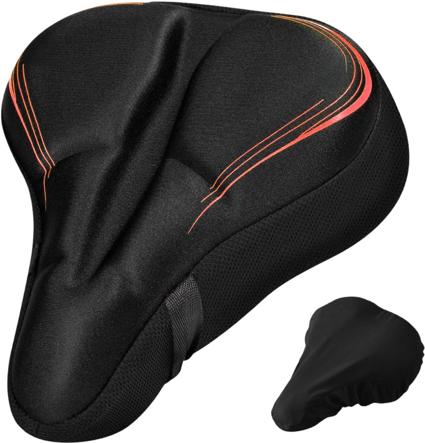 Verte - Fietszadel Met Gelpads - Zacht - Met Gel Gevoerde - Waterdichte Fietszadelhoes - Grote Fietszadelhoes Voor Spinning En Mountainbiken - 27,5 X 23,5 Cm