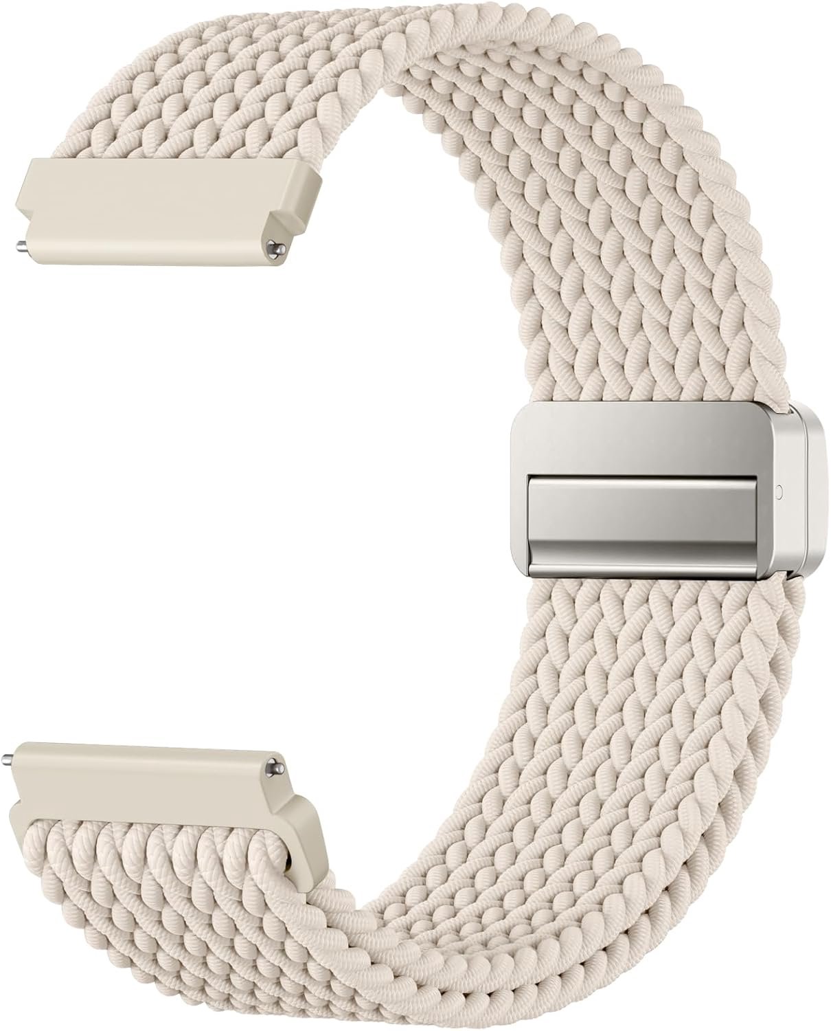 Mastten Stoffen elastisch magnetisch bandje, 18, 20 of 22 mm, compatibel met de Samsung Galaxy Watch 7, Garmin Vivoactive 4s en de Galaxy Watch 3, gevlochten nylon sportbandjes voor dames en heren