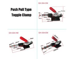 Push-Pull Type tuimelklem Handmatige Anti-Slip Heavy Duty Quick Clamp Hand Quick-Release Tool voor Lassen, Jiggen, Reparatie (GH-304-EM)