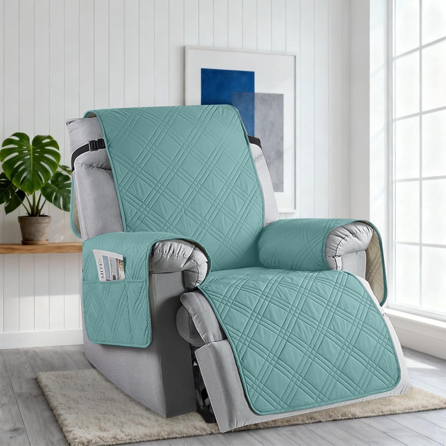 Comfortabele Recliner Stoelhoes met Stretch, Bescherming voor TV Stoel met Armleuningen en Opbergvakken, Ideaal voor Woonkamer en Thuisgebruik