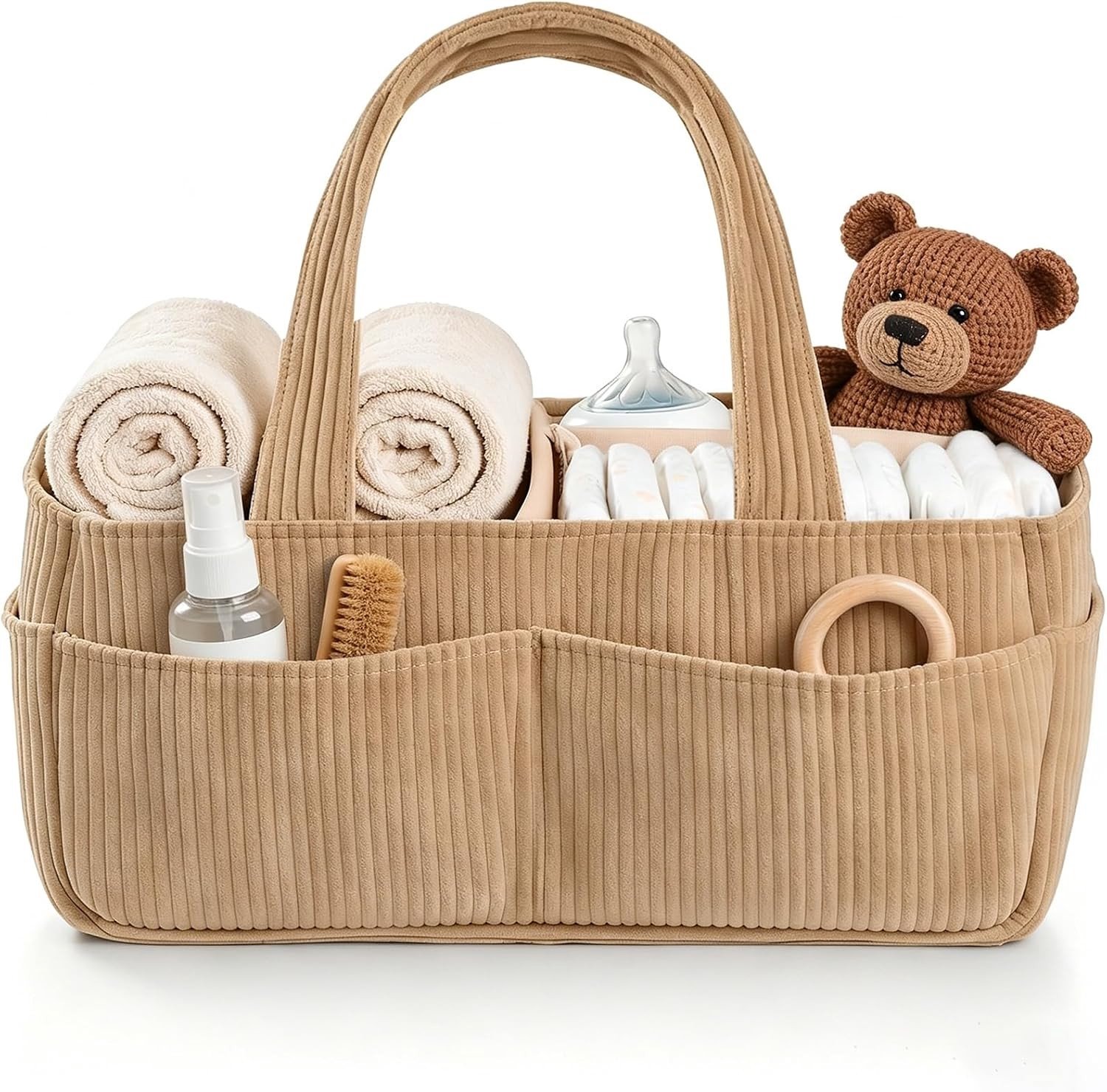 Draagbare Organiser voor Luiers, Multifunctionele Opbergdoos met Verwisselbare Compartimenten voor Babybenodigdheden en Wraps, Ideaal voor Thuis en Op Reis