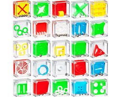 Bedwina Mini Cube Puzzle (24 pzas), rompecabezas 3D de 3.8 cm con bola laberinto, juegos de equilibrio IQ para fiestas, niños, adolescentes y adultos,