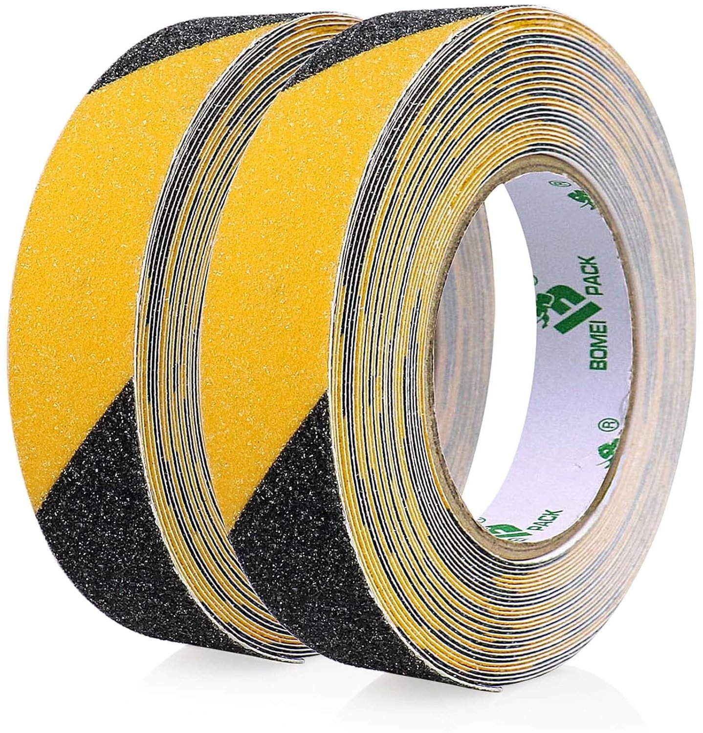 2 Rollen 10 m x 25 mm Antislip Tape - Sterke Veiligheidstape voor Binnen en Buiten, Geel/Zwart, Ideaal voor Trappen en Vloeren