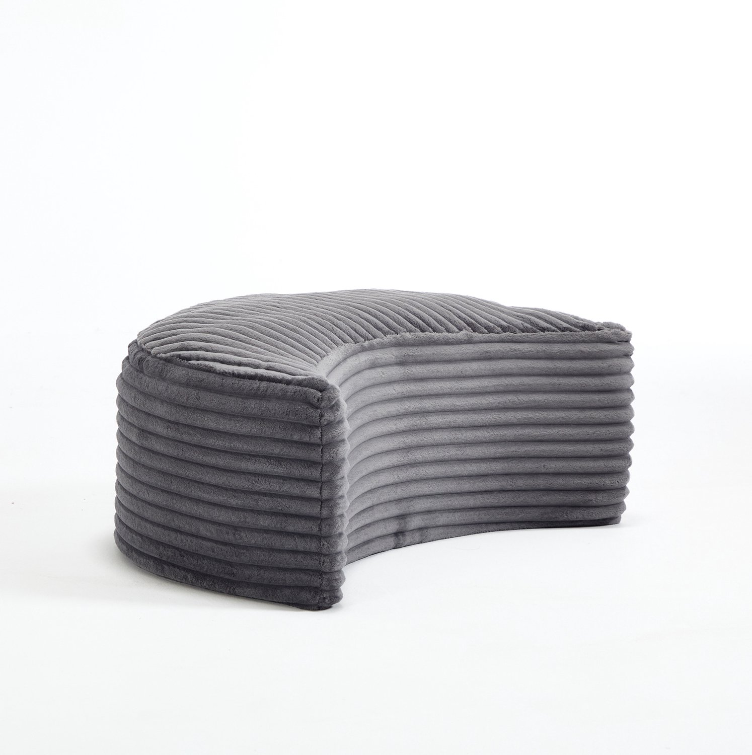 DESMIU Fauteuil 168 x 123 x 63 Cm - Rond Sofabed Met Voetenbank En Vijf Kussens - Voor Woonkamer, Slaapkamer En Speelkamer - Chenille Donkergrijs