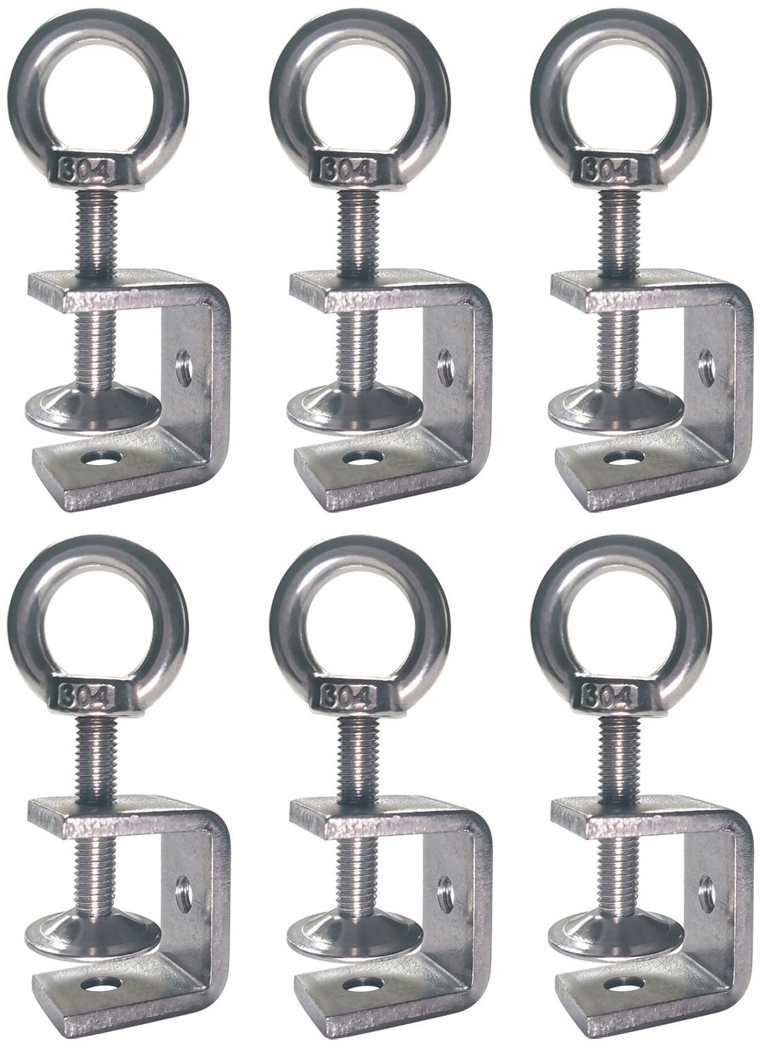 Ponezg 6 stuks C-klemmen, klein, 0-25 mm, instelbare kaakopeningen, roestvrij staal, C-klem, schroefklemmen, kleine - ShopVlot