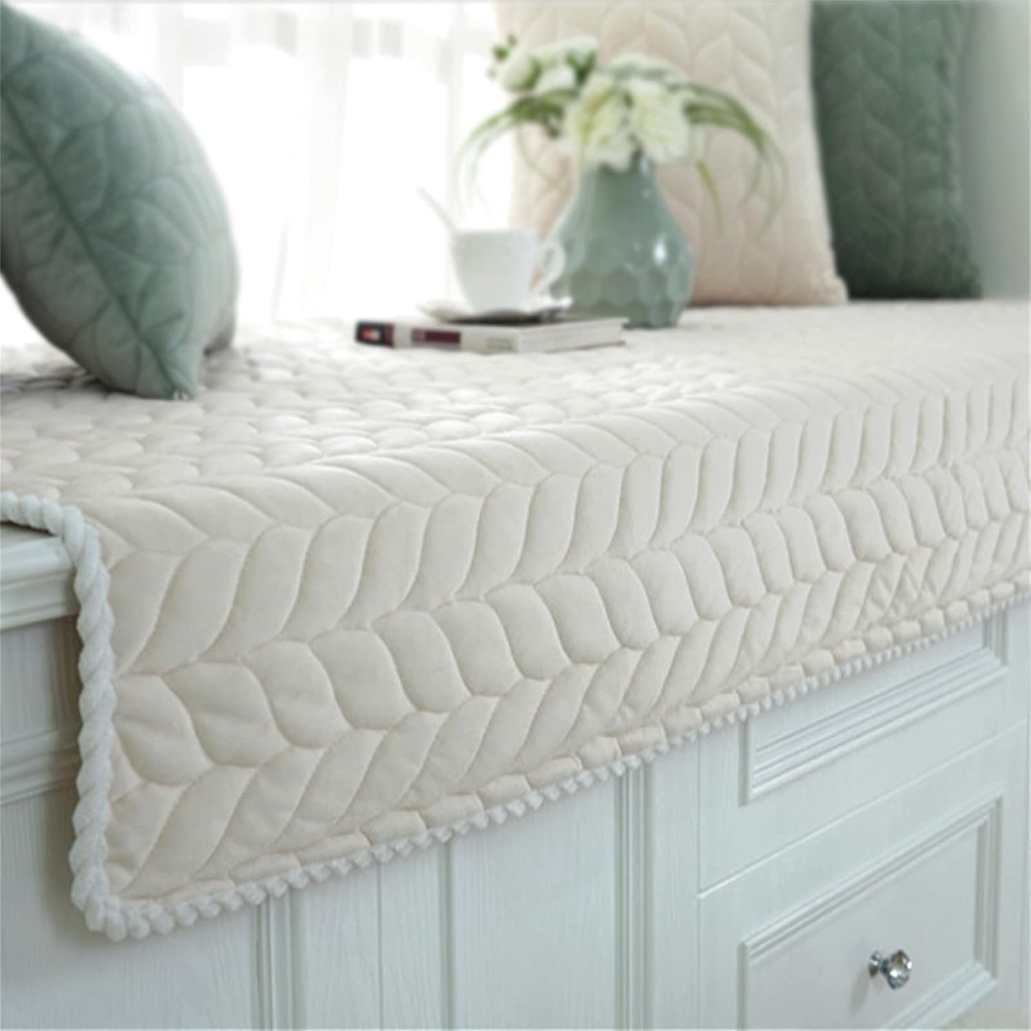Dikke pluche erker venster mat antislip kristal fluwelen erker kussen pad, moderne vensterbank zitkussen voor binnen tatami bank decoratie thuis slaapkamer woonkamer