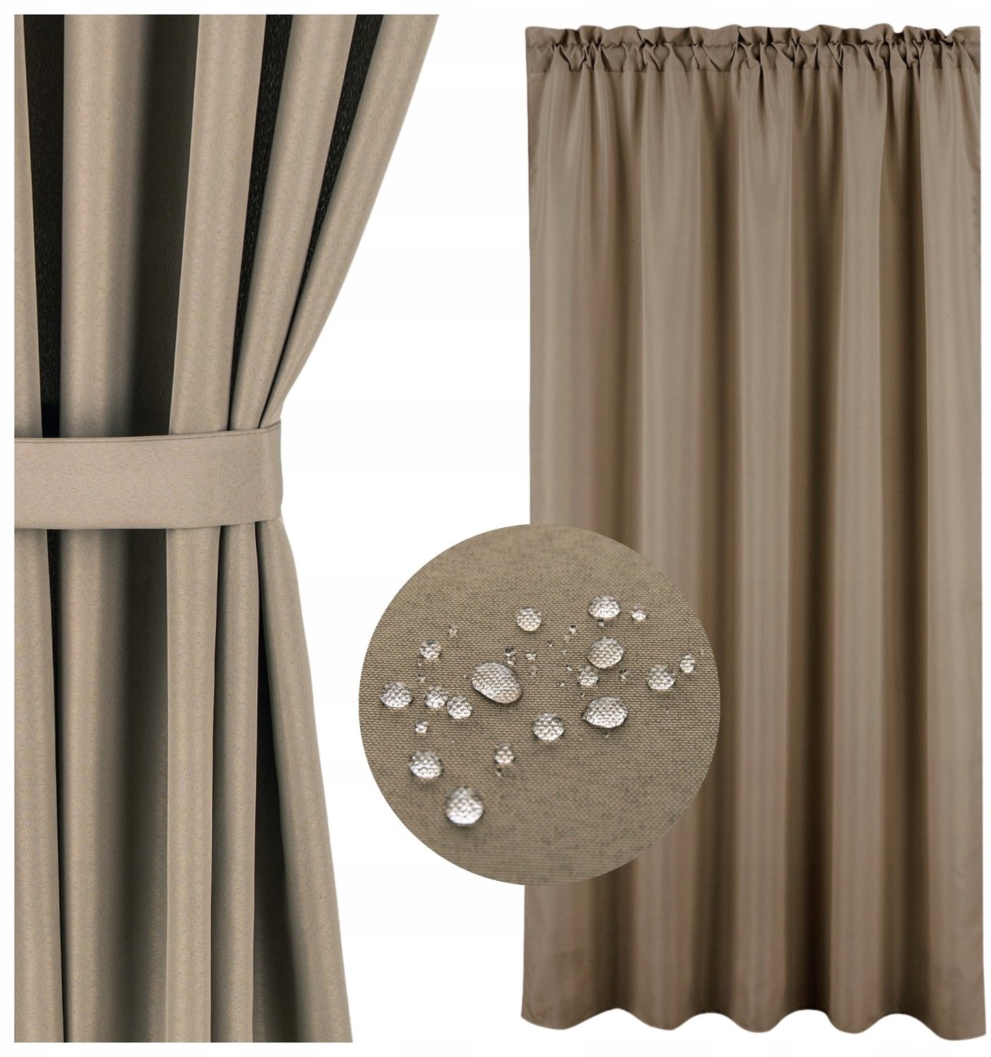 Waterdicht Terrasgordijn 155x200cm voor Tuinhuis, Pergola - Beige