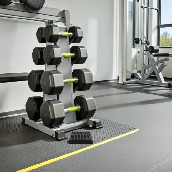 4 Stuks Delige Antislip Rubberen Treadmill Matten voor Geluidsreductie Vloerbescherming Schokabsorberende Fitnessapparaat Pads voor Loopband Hometrainer onder Gebruik — afbeelding 5