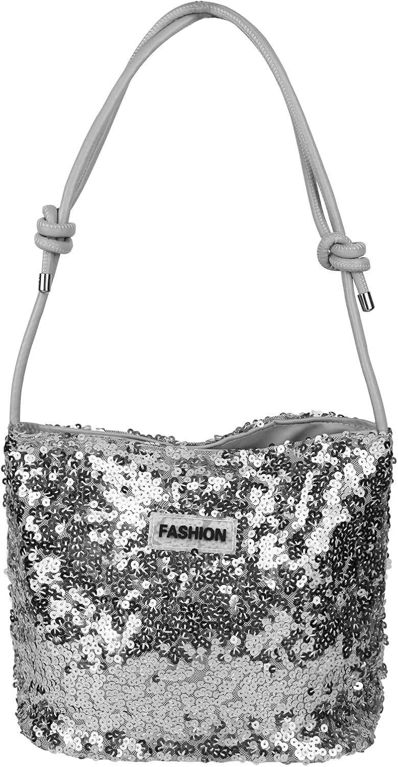 Shiny Sequins Handbag voor Dames - Elegante Tote Bag met Leren Schouderband voor Feestjes, Bruiloften en Avondjes Uit