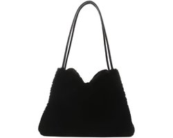 Ulisty Dames Kleine Boodschappentas van Imitatiebont Konijnenbont - Mini Pluche Schoudertas Mode Hobo Tas Trendy Handtas