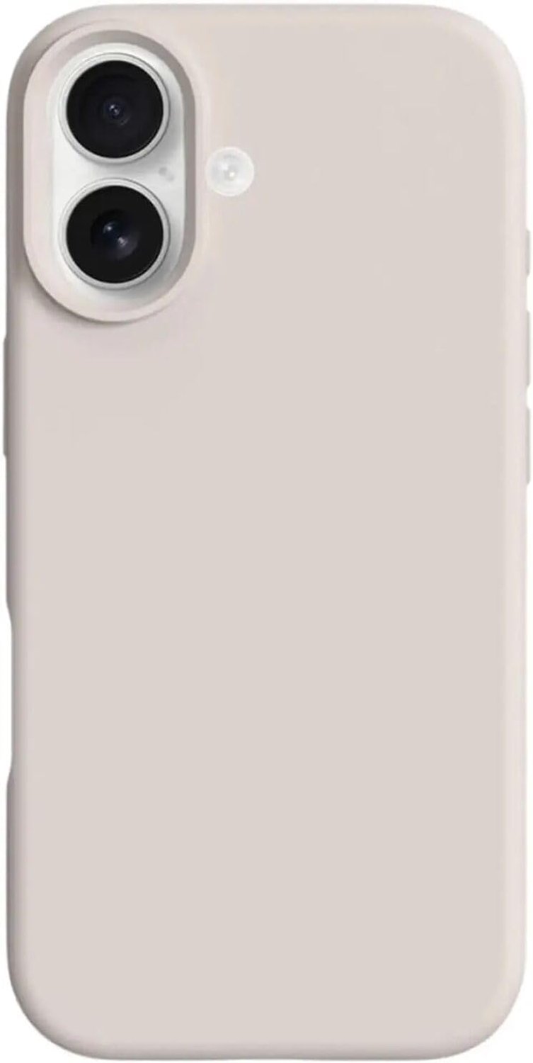 Hoesje Geschikt voor iPhone 17 - Compatibel met MagSafe - Back Cover met Magneet - Dun Siliconen - Case Beige