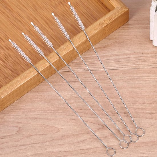 10 stuks rietreinigingsborstel, extra lange nylon flessenborstel, babyflesborstel, herbruikbare rietborstel voor het wassen van glas, siliconen, metalen rietjes, theepot, uitloop, melkfles — afbeelding 2