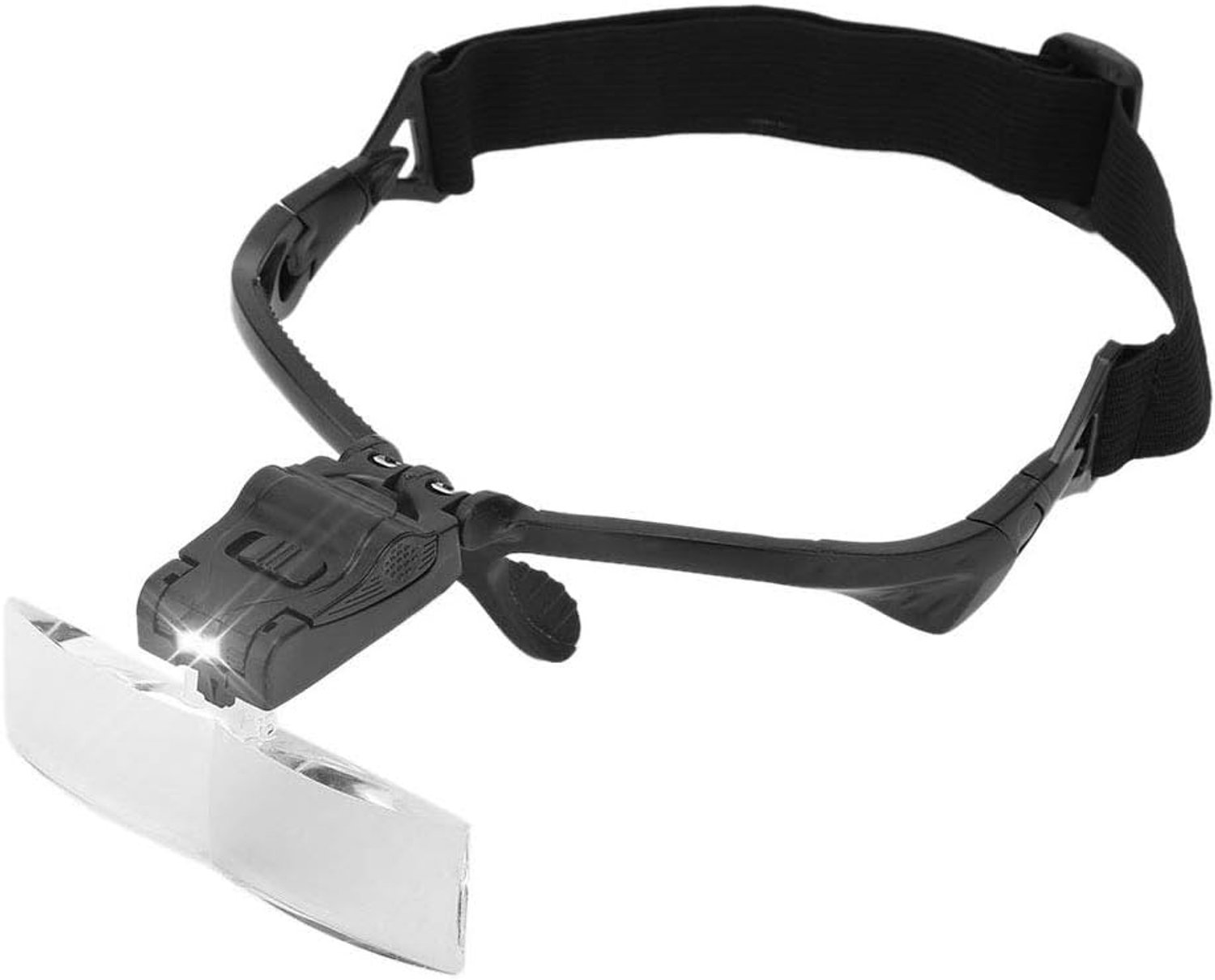 Srliya Hoofdband Loep, Lenzenvloeistof Type Hoofdband Vergrootglas met 5 Lens LED Lamp voor Wimpers Extension Tattoo Gebruik