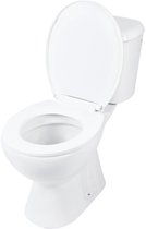 Differnz Toiletpot - Duoblok Staand Toilet - Pijp Kort - Zijuitlaat - Randloos Ontwerp - Keramiek Wit - Inclusief Wc-bril - Dual Flush Spoelmechanisme - Afmetingen 72.5 x 66.5 x 35.5 cm