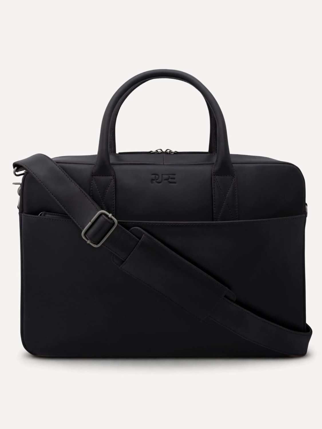 PURE Studios NAOS - Leren laptoptas 15,6 inch - Deep Black