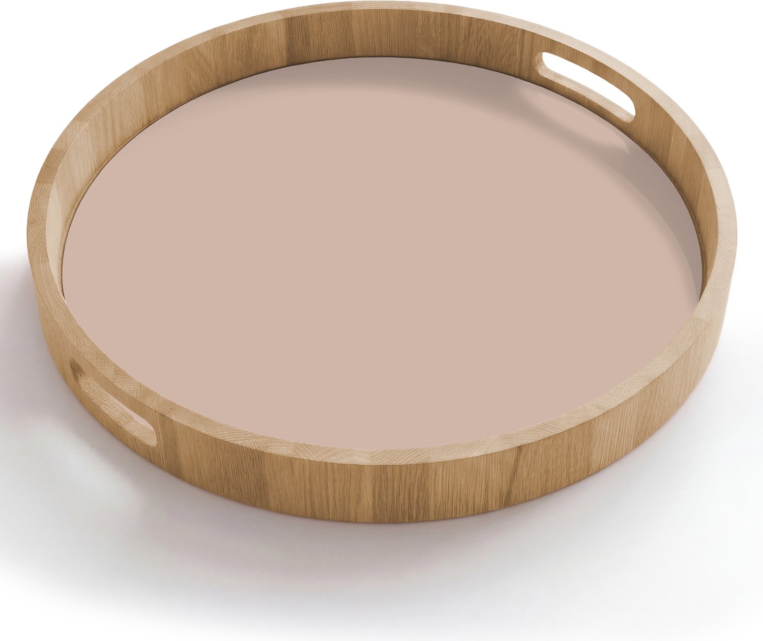 Dienblad rond 50x50 cm - Schootdienblad hout - Soft - Clay - Nude - Borrelplank rechthoek - Plateau houten dienbladen