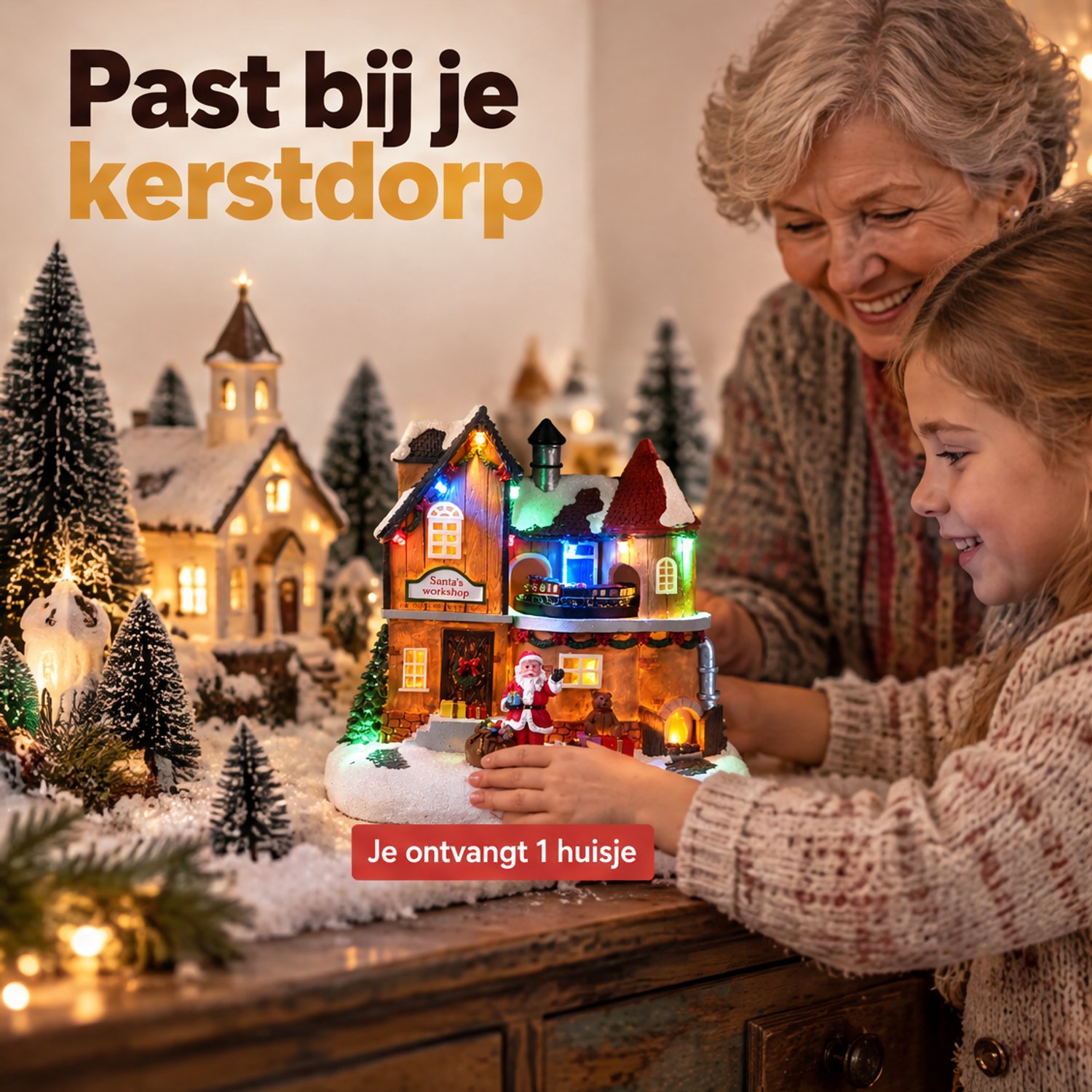 Levano Kerstdecoratie voor Binnen - Kerstverlichting op Batterij - Kersthuisjes met Verlichting en Beweging - Kerstdorp - Kersttrein - Kerstlampjes - Kerstdorp Figuren - Kersttafereel - Kerst Decoratie Tafel - Sfeerverlichting – foto 7