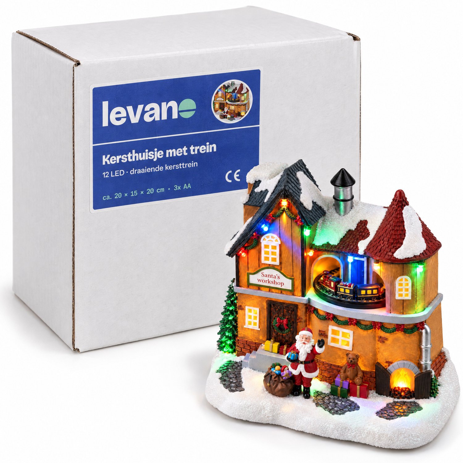 Levano Kerstdecoratie voor Binnen - Kerstverlichting op Batterij - Kersthuisjes met Verlichting en Beweging - Kerstdorp - Kersttrein - Kerstlampjes - Kerstdorp Figuren - Kersttafereel - Kerst Decoratie Tafel - Sfeerverlichting – foto 8