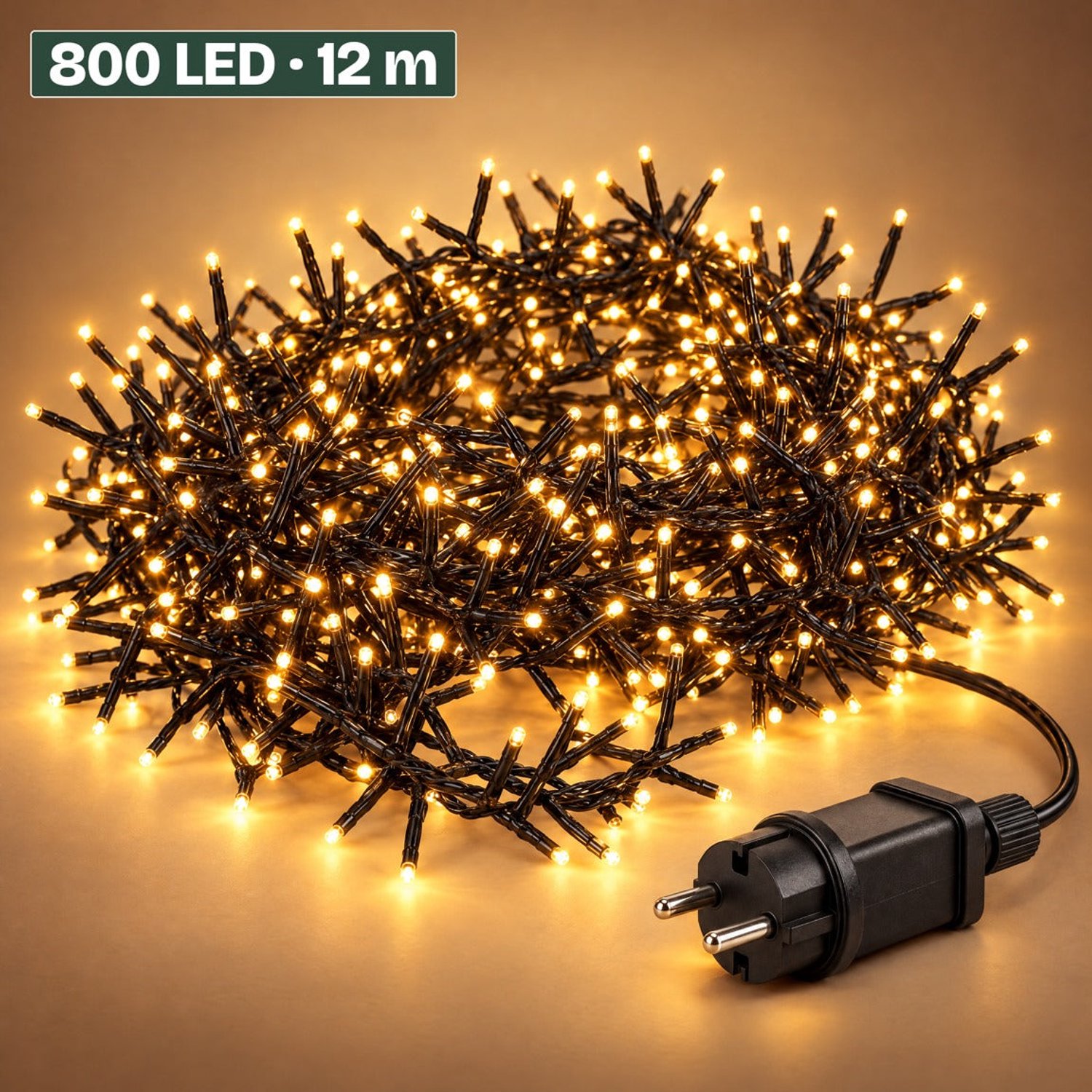 Levano Kerstverlichting Buiten - 800 LED 12 m Extra Warm Wit - Kerstboomverlichting - Clusterverlichting - Kerstlampjes - Lichtsnoer Binnen en Buiten - Lichtslinger - Kerstlichtjes - Buitenverlichting Kerst - LED Kerstverlichting met Timer