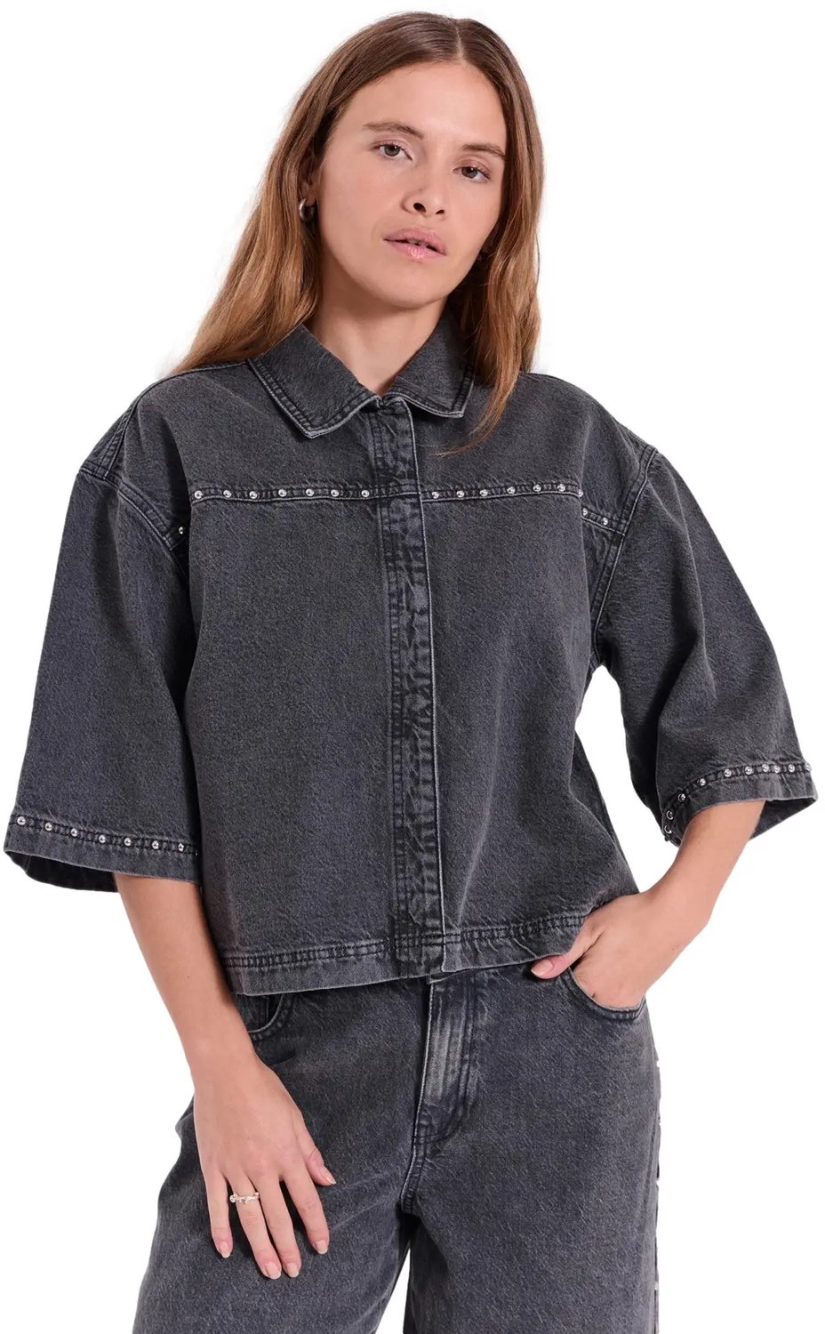 Dames shirt Norr Asta Grijs