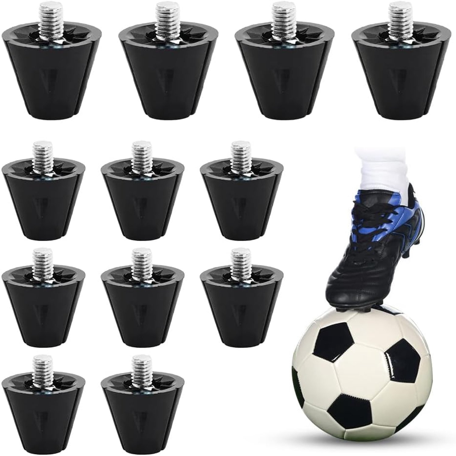 12 stuks - Voetbalnoppen Set - vervangende voetbalnoppen - 8 x 13 mm en 4 x 16 mm voetbalnoppen - vervangende voetbalnoppen voor voetbalschoenen - Nylon - Conisch Ontwerp - Antislip - voetbalschoen accessoires - TENGYIF®