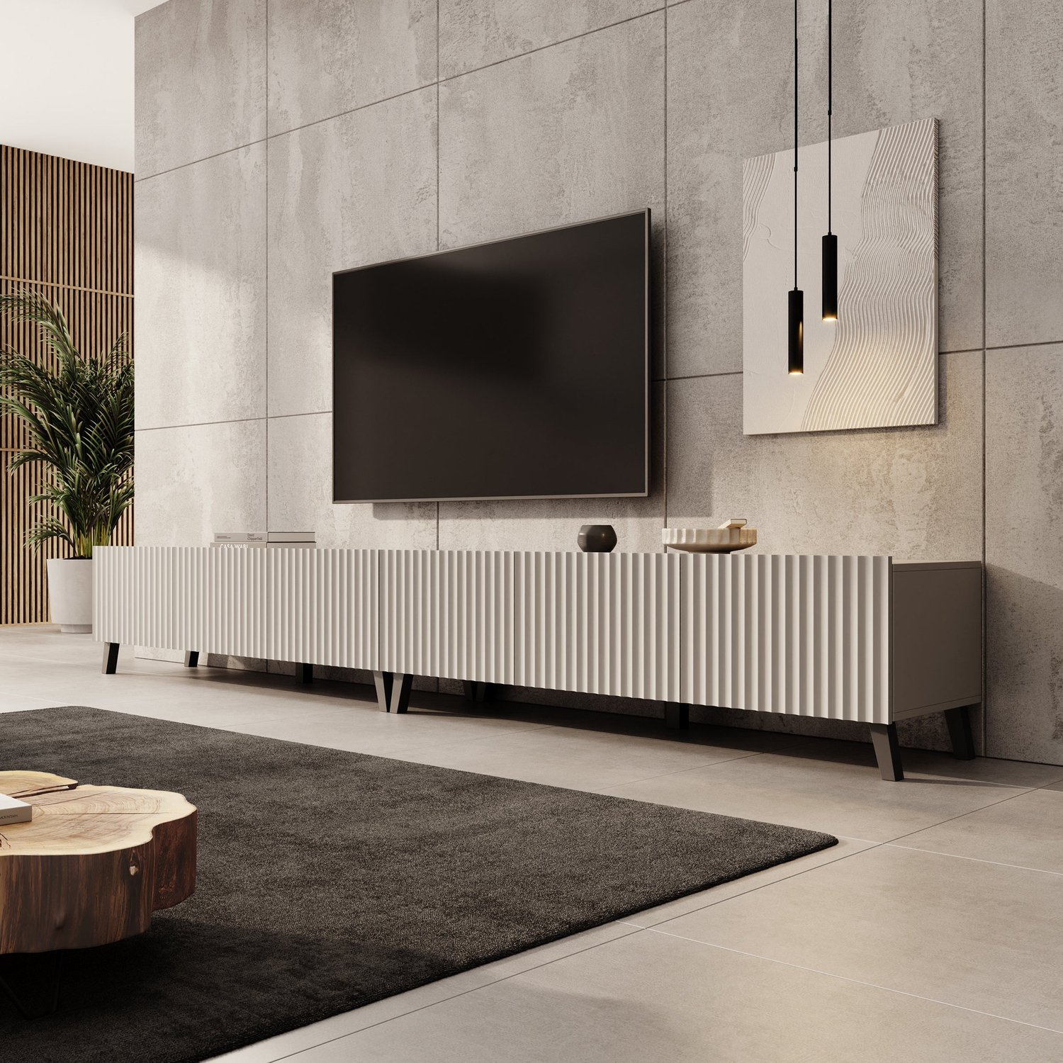 MEUBELLA TV-Meubel Pepinos 2 - Beige - 300 cm