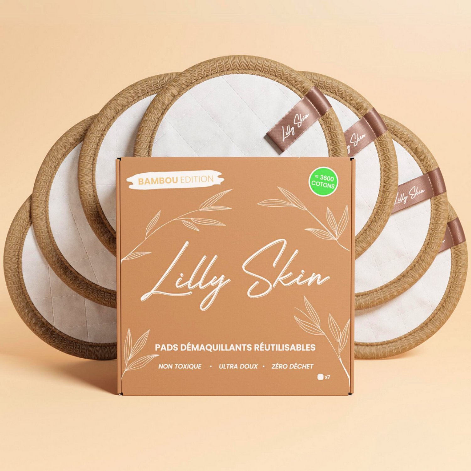 Lilly Bambou Edition - Herbruikbare make-up remover pads van bamboe