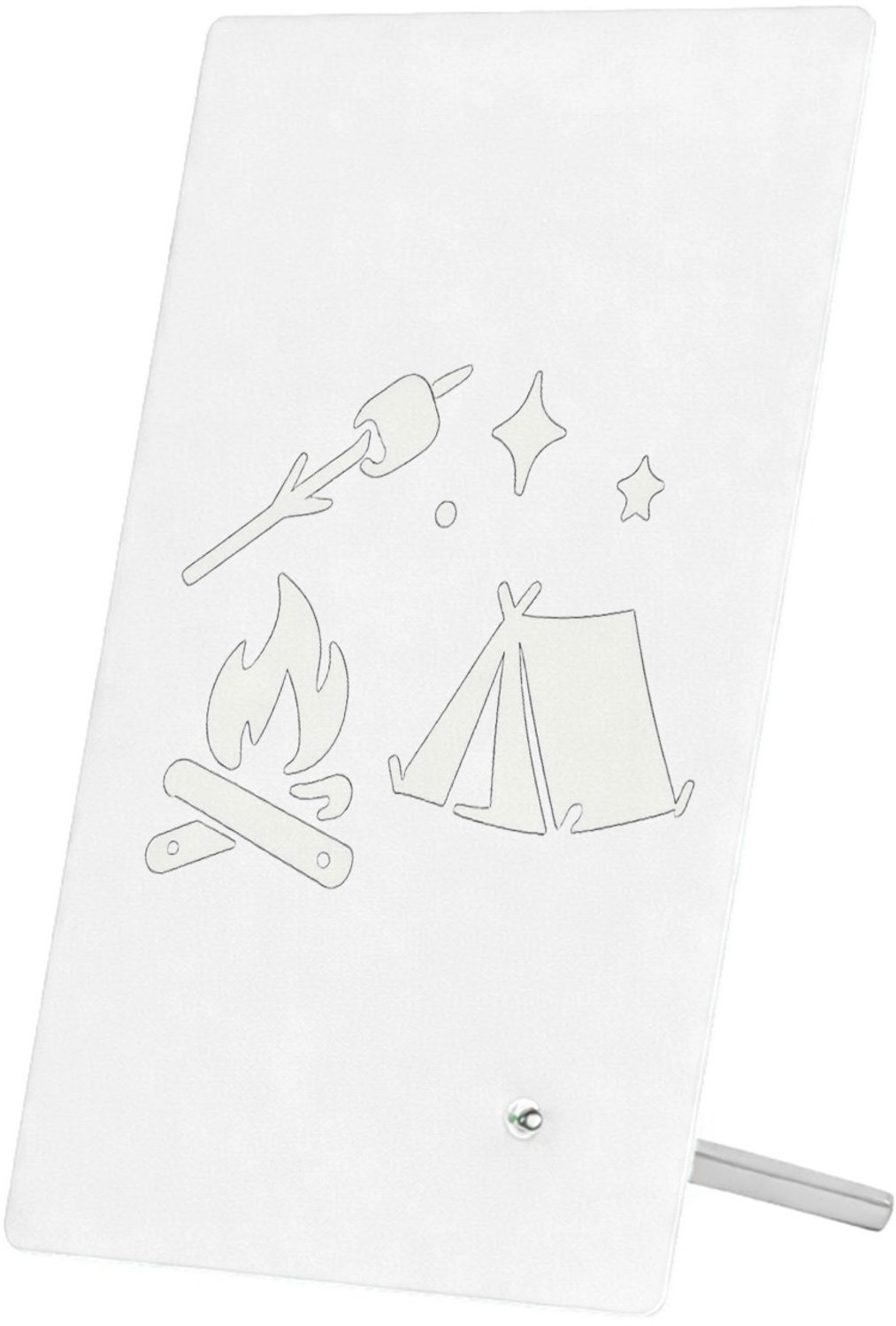 Mr Cadeautjes Glasframe 11 x 16 - design Minimalistische buitenhumor met een avondvuur-thema | cadeau Wit