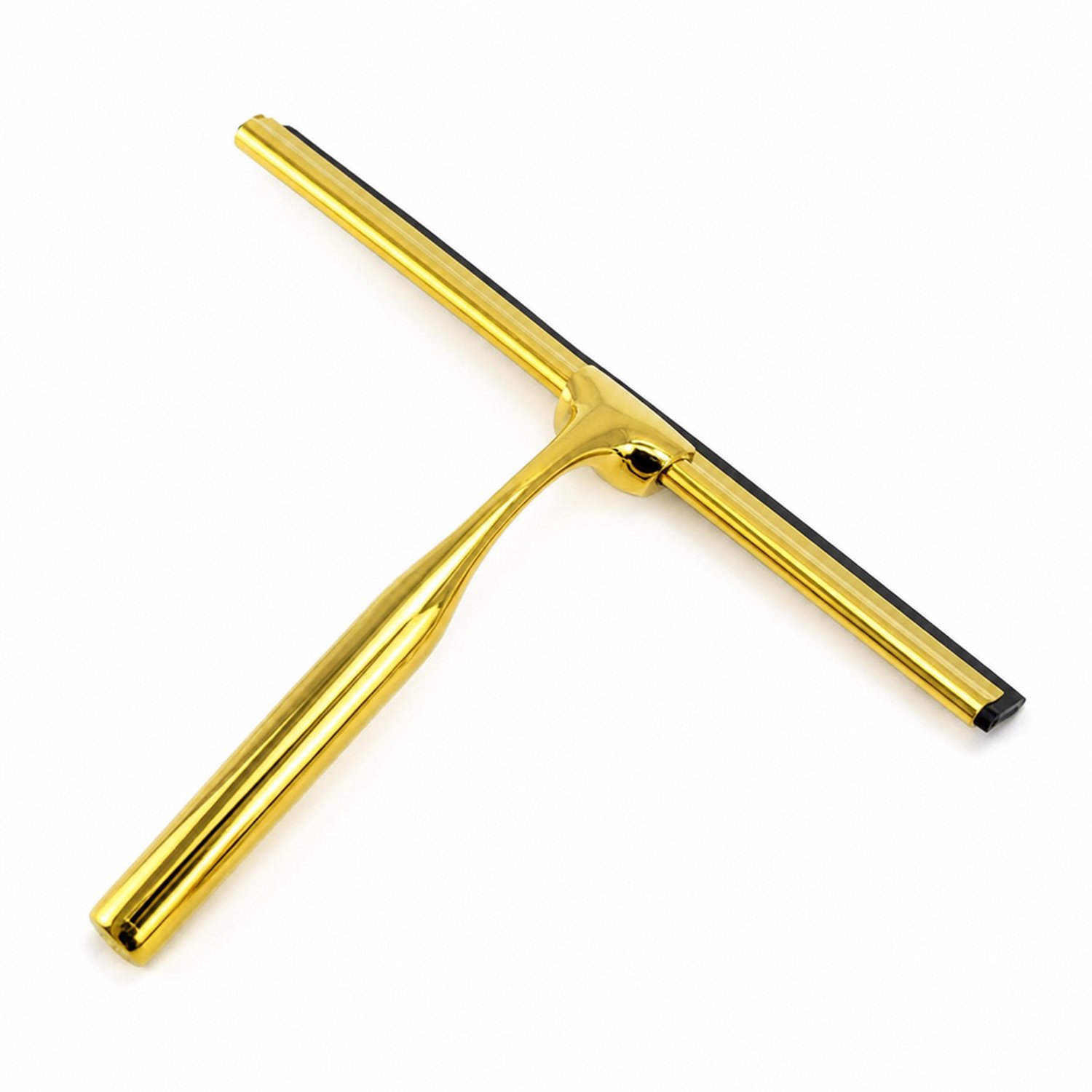 Goudkleurige douchewisser van zinklegering - 25 cm wiskop - T-vormige handgreep - Voor doucheglas en ramen - 1 stuk