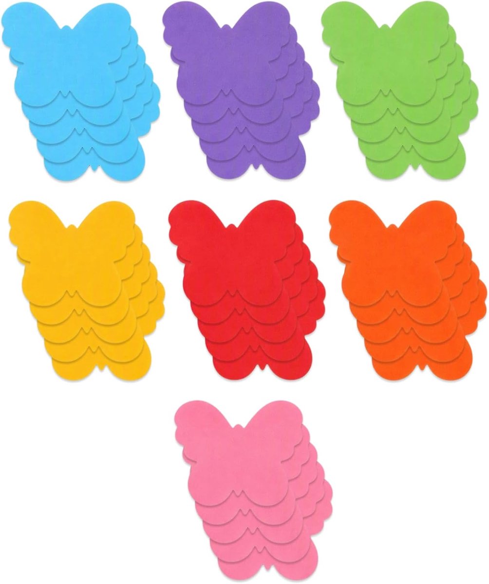 35 stuks decoratieve papieren vlinders, vlinderuitsparingen voor klaslokaal, kinderkamer, feest, kleurrijke vlinders voor prikbord, Pasen, lente, zomer (B)