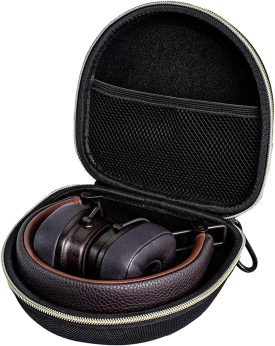 Opbergtas voor Bluetooth-hoofdtelefoon, compatibel met Marshall Major V/IV/III/II/5/4/3/2 (zwart + goud) — afbeelding 4