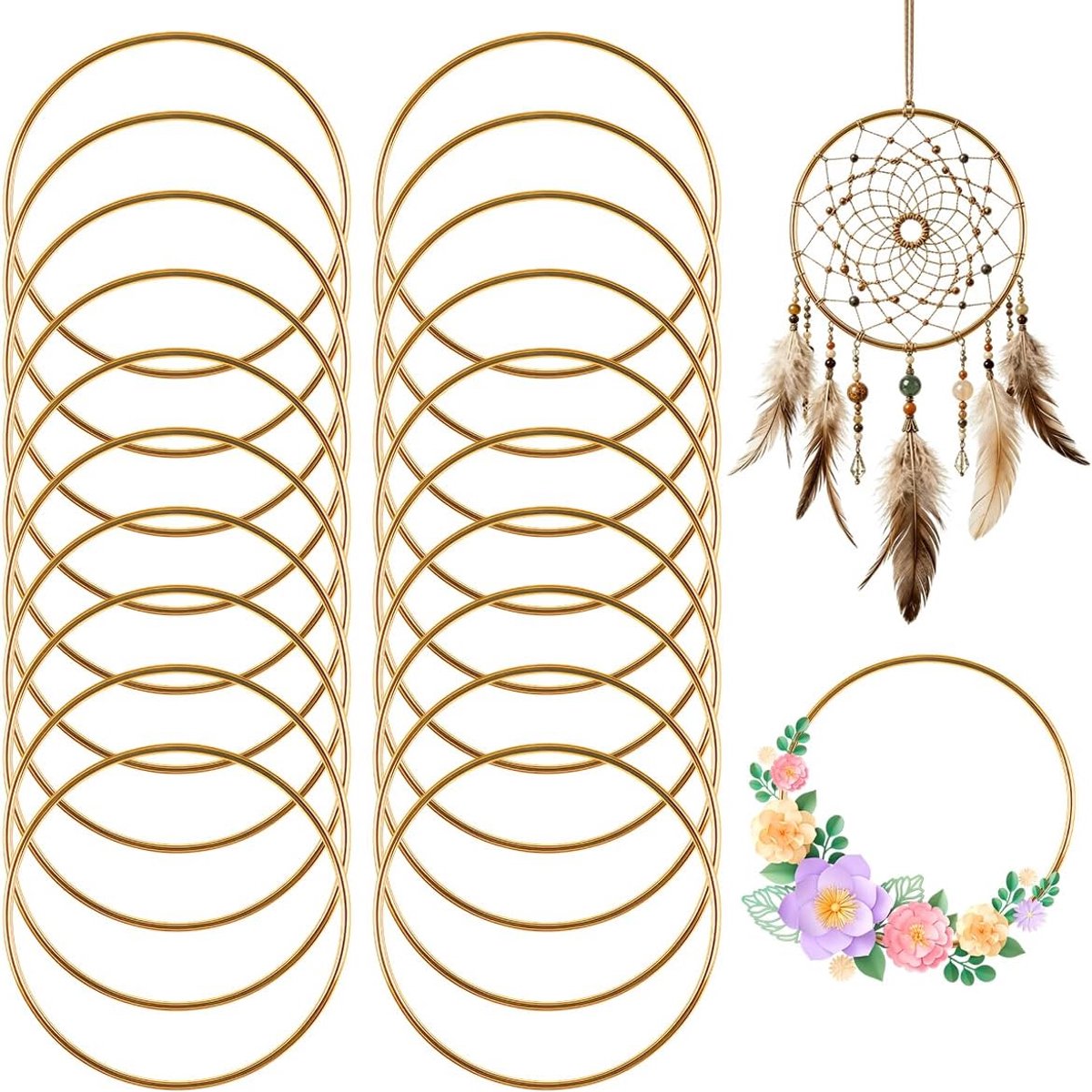 20 Stuks 10 cm Metalen Ringen Om Te Knutselen, Gouden Metalen Ringen