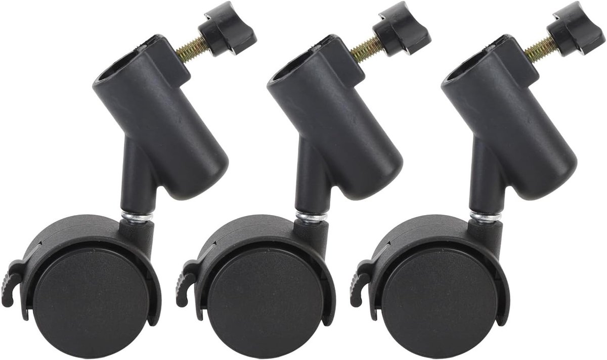 360° Draaibare 16mm Fotografie Wielen - 3 Packs Lichtgewicht Tripod Wielen met Rem voor Studio Video Opnames