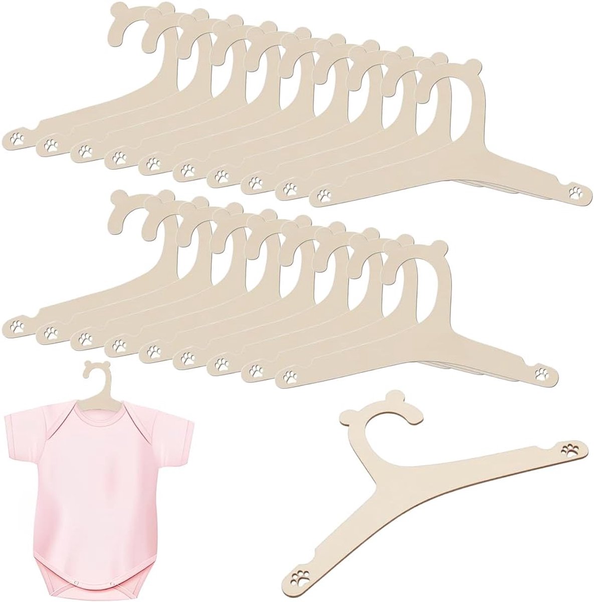 Kleerhangers voor baby's, babykleerhangers, kleerhangers voor kinderen, antislip kinderkleerhangers van hout, voor baby's en kinderen, kleding broeken