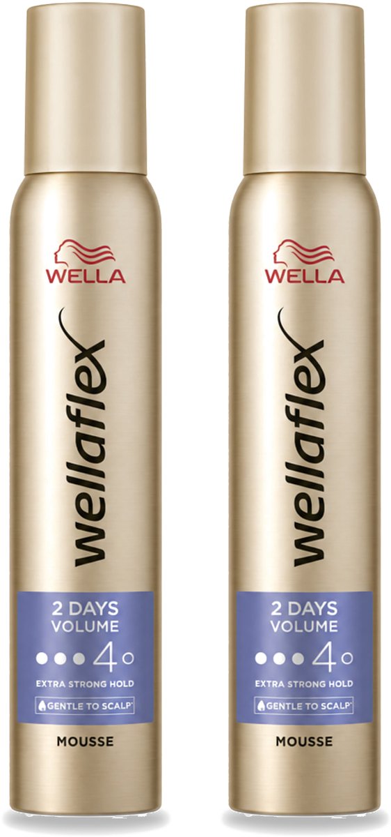 2 x Wella – Flex 2 Days Volume – Haarmousse – 200 ml - Voordeelverpakking - 2 stuks