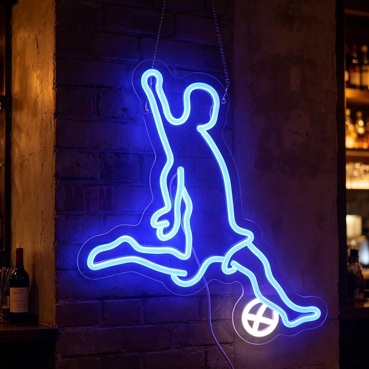 Neon Teken, Voetbal Sport Neon Licht Teken, Voetbal Club Lichten, Led Oplichtende Borden voor Voetbal Team Slaapkamer Man Grot, Slaapkamer Spel Kamer Muur Kunst Decoraties Kerstmis