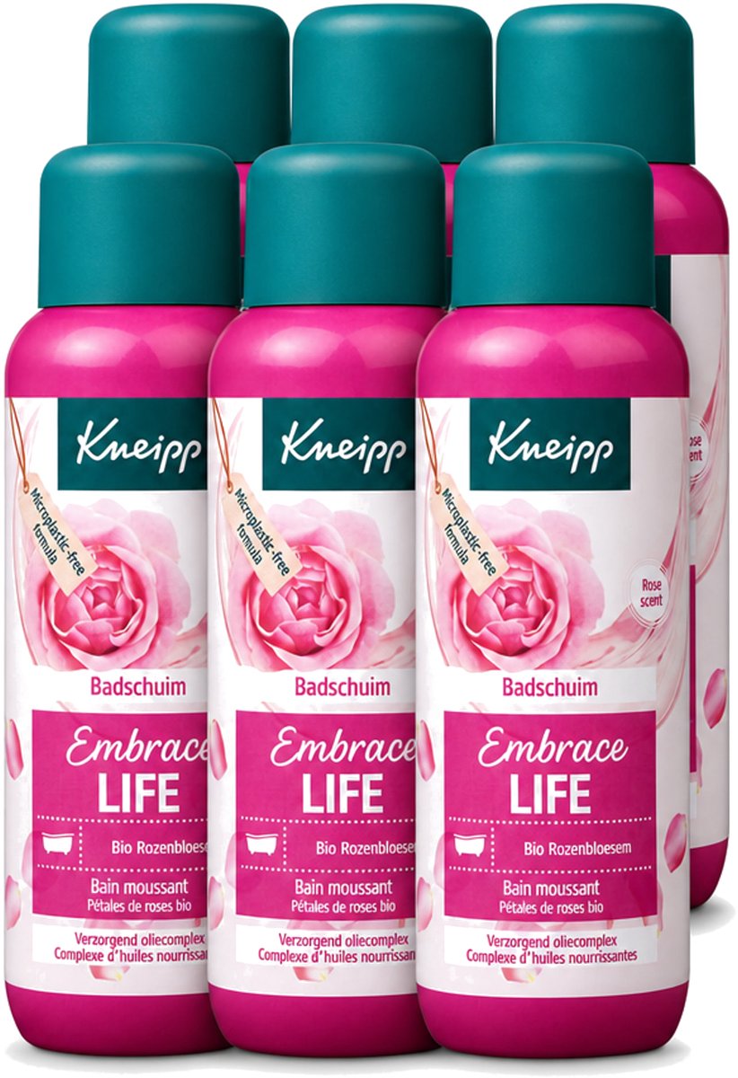 6 x Kneipp - Badschuim - Embrace Life - Anti-Aging verzorging - 400 ml - Voordeelverpakking - 6 stuks