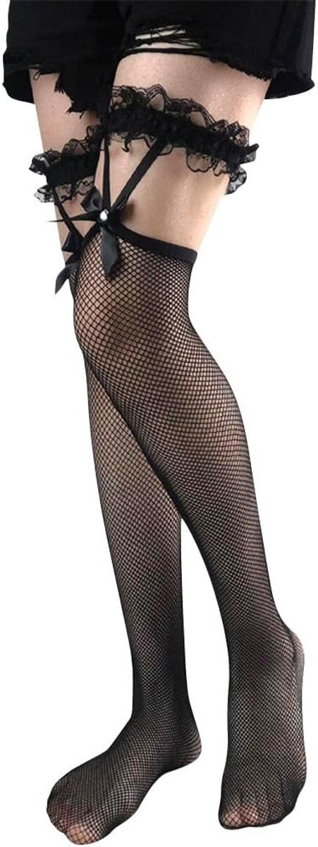 Sexy Visnet Kousen met Strik en Suspender - Dames Thigh High Pantyhoses voor een Verleidelijke Look en Comfortabele Pasvorm