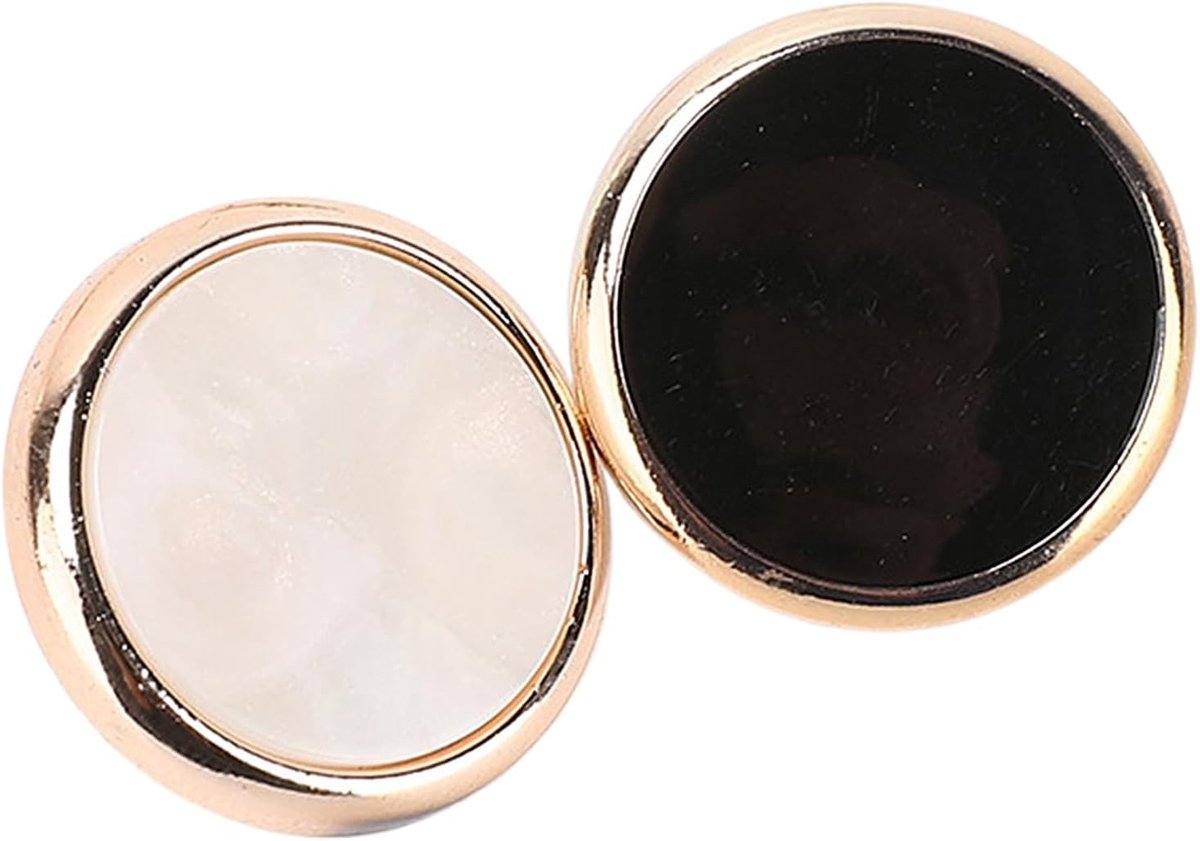 Set van 10 Mode Knopen - Zwarte Glanzende Metalen Knopen voor Blazer, Uniform en Overhemd (20mm) - Ideaal voor Naaiprojecten en Creatieve Handwerken