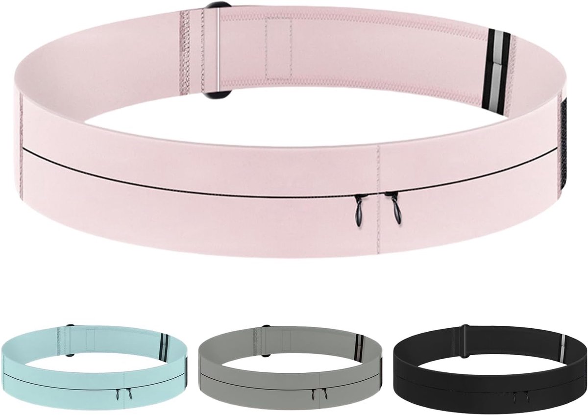 Unisex hardloopheuptas - Heuptas - Geschikt voor marathons, hardlopen en sporten - Roze - L
