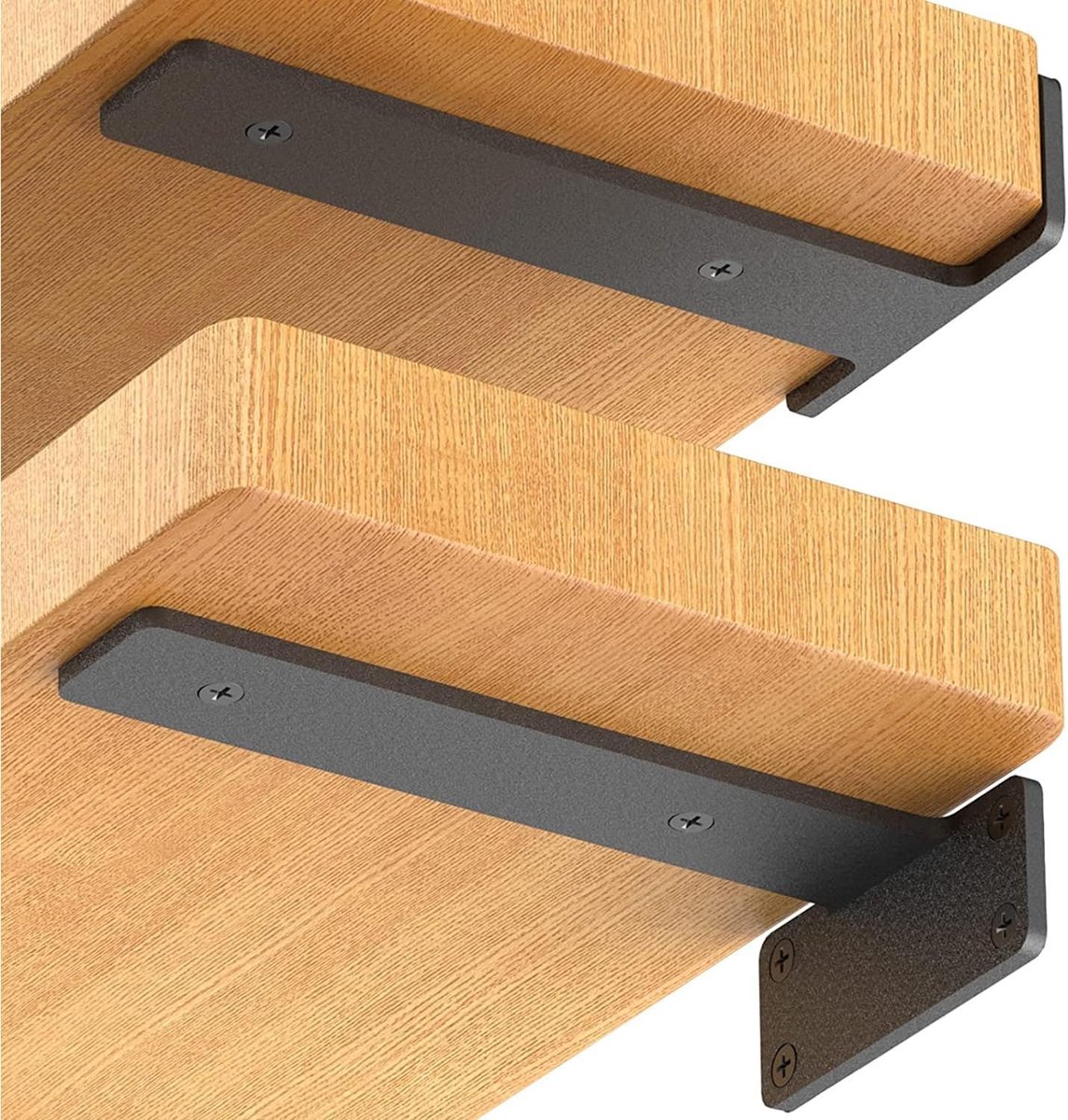 Zwarte Hoeksteunen voor Planken, 6 Stuks, 90 Graden, Metalen Hoekklemmen, Stevige Wandmontage, Ideaal voor Zware Lasten en Stabiele Ondersteuning