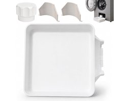 Universele Lekbak Wasmachine - 4-Delige set - Opvangbak Tegen Lekkage - 17.8 x 17.8 cm - Afvoerbak voor Wasmachine en Vaatwasser - Eenvoudig te Installeren - Kunststof - Bescherm de Vloer - Wateropvang - Voor Appartementen,Huurwoningen - Wit