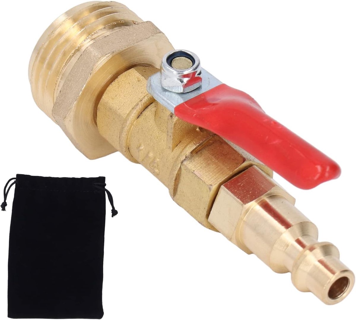 Winterse Snelkoppeling Adapter voor Tuinirrigatie, 1/4 inch Mannelijke Koppeling, 3/4 inch GHT Draad voor RV's en Jachten