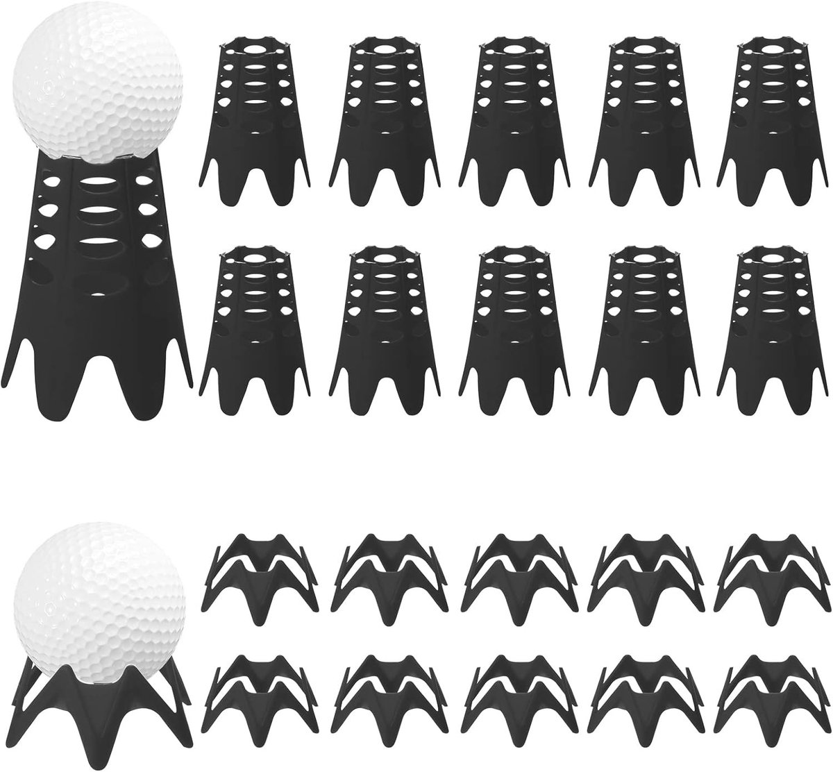 20 Stuks Golf Tees voor Simulator en Training, Ideaal voor Thuis en Buiten, Rubber en Plastic, Geschikt voor Alle Golfspelers