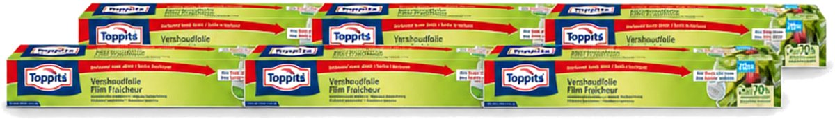 6 x Toppits – Vershoudfolie – 32,5 cm × 20 m - Voordeelverpakking - 6 stuks