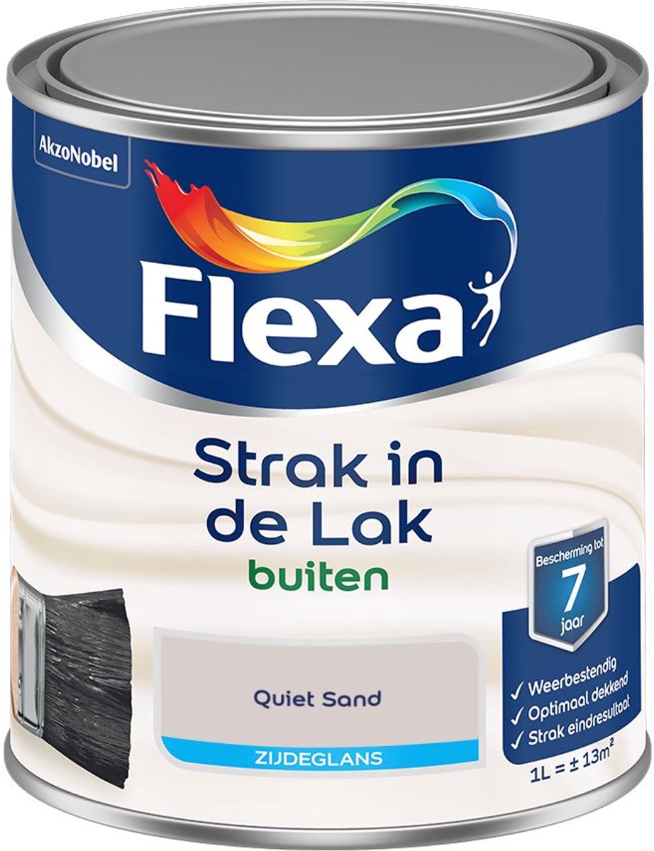 Flexa - Strak In De Lak Buitenlak Zijdeglans - Quiet Sand - 1 L - Kleur Van Het Jaar 2027