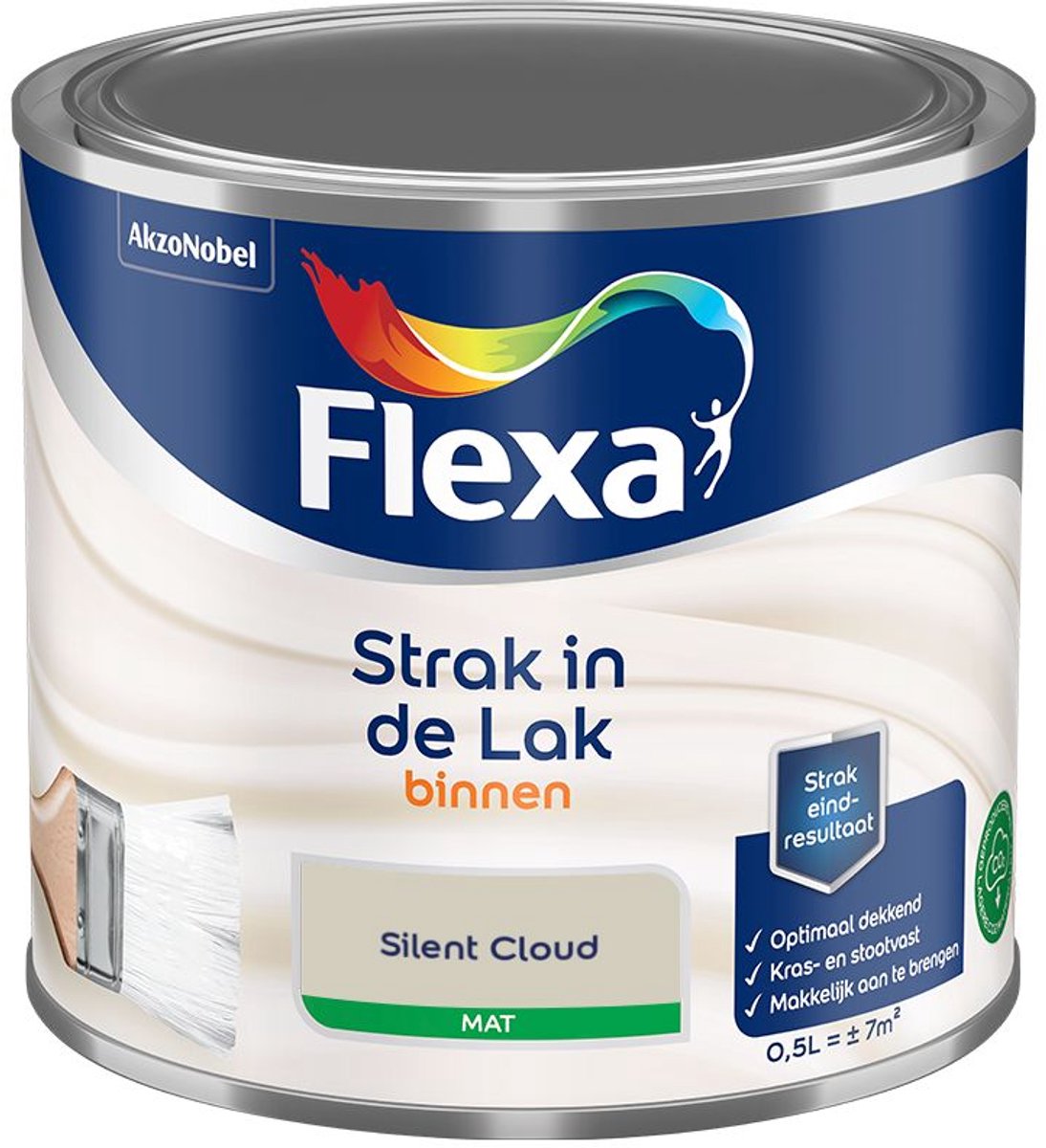Flexa - Strak In De Lak Binnenlak Mat - Silent Cloud - 500 Ml - Kleur Van Het Jaar 2027