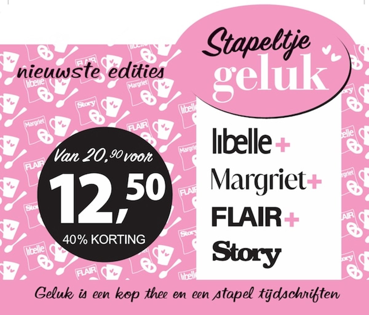 Pakket Stappeltje Geluk 2026-37 - Magazine voordeelpakket: Libelle & Margriet & Flair & Story