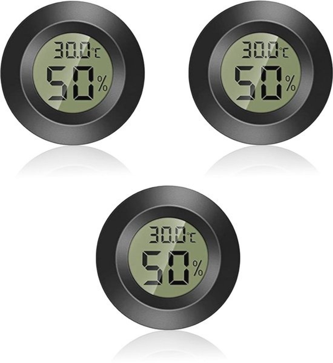 Mini Digitale Thermometer en Hygrometer voor Binnengebruik - Temperatuur- en Vochtigheidsmeter -50°C tot +70°C - 3 Stuks